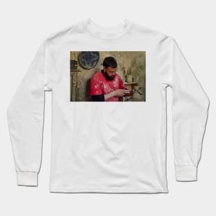 Morocco. Fes. Portrait of the pottery maker. Long Sleeve T-Shirt